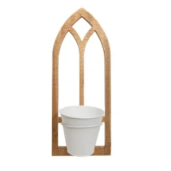Kirkland's Home Wall Storage-Natural Wood Arch Frame Wall Planter