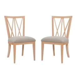 Kirkland's Home Dining Chairs-Natural Wood Architectural Dining Chairs, Set Of 2