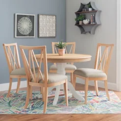 Kirkland's Home Dining Chairs-Natural Wood Architectural Dining Chairs, Set Of 2