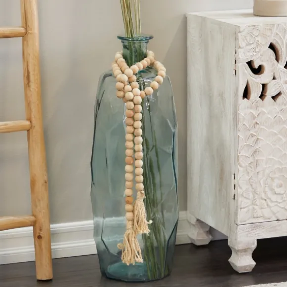 Kirkland's Home Decorative Accents-Natural Wood Beaded Tassel Garland