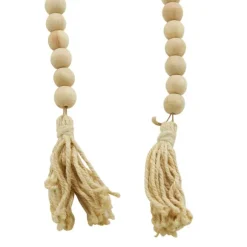 Kirkland's Home Decorative Accents-Natural Wood Beaded Tassel Garland