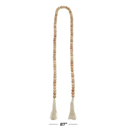 Kirkland's Home Decorative Accents-Natural Wood Beaded Tassel Garland