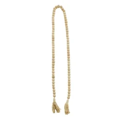 Kirkland's Home Decorative Accents-Natural Wood Beaded Tassel Garland