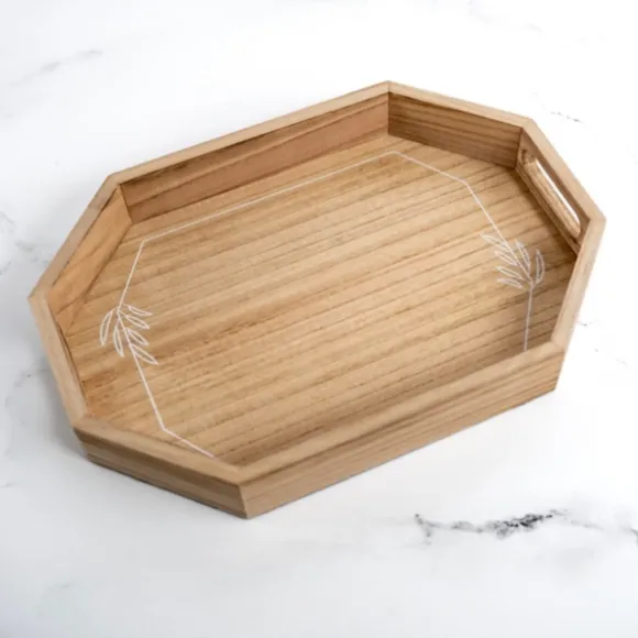 Kirkland's Home Decorative Trays-Natural Wood Bo Ical Decorative Tray