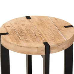 Kirkland's Home Accent & End Tables-Natural Wood Cross Base Side Table