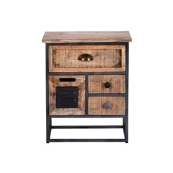 Kirkland's Home Nightstands-Natural Wood 3-Drawer Nights D With Cabinet