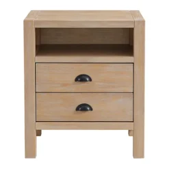 Kirkland's Home Nightstands-Natural Wood Grain Open Storage Nights D