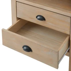 Kirkland's Home Nightstands-Natural Wood Grain Open Storage Nights D