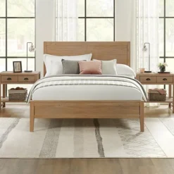 Kirkland's Home Beds & Headboards-Natural Wood Grain Panel Queen Bed