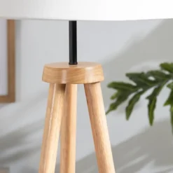 Kirkland's Home Floor Lamps-Natural Wood Modern Tripod Floor Lamp