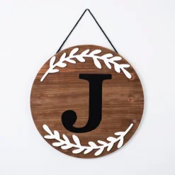 Kirkland's Home Monogram Wall Decor-Natural Wood Monogram J Wall Plaque