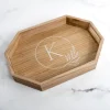 Kirkland's Home Decorative Trays-Natural Wood Monogram K Decorative Tray