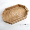 Kirkland's Home Decorative Trays-Natural Wood Monogram M Decorative Tray