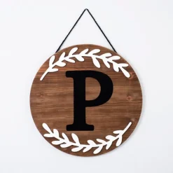 Kirkland's Home Monogram Wall Decor-Natural Wood Monogram P Wall Plaque