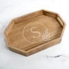 Kirkland's Home Decorative Trays-Natural Wood Monogram S Decorative Tray