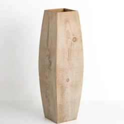 Kirkland's Home Vases-Natural Wood Oblong Floor Vase, 24 In.