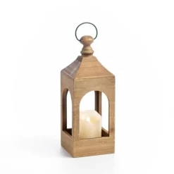 Kirkland's Home Lanterns-Natural Wood Open Frame Lantern, 15 In.