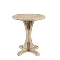 Kirkland's Home Accent & End Tables-Natural Wood Pedestal Martha Stewart Accent Table