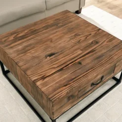 Kirkland's Home Coffee Tables-Natural Wood Plank Top Coffee Table