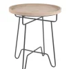 Kirkland's Home Accent & End Tables-Natural Wood Round Tray Top Accent Table