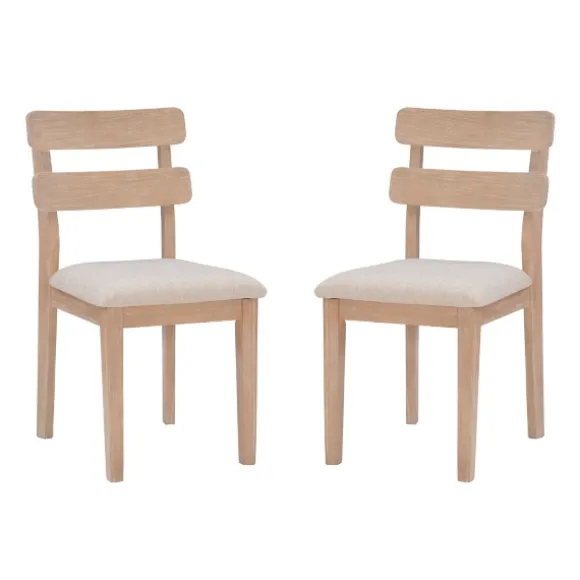 Kirkland's Home Dining Chairs-Natural Wood Slatted Back Dining Chairs, Set Of 2