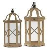 Kirkland's Home Lanterns-Natural Wood X-Frame Lanterns, Set Of 2