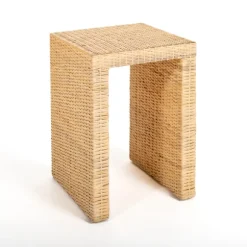 Kirkland's Home Accent & End Tables-Natural Woven Rat Side Table
