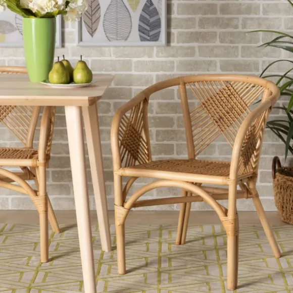 Kirkland's Home Dining Chairs-Natural Woven Rat X-Back Dining Chair