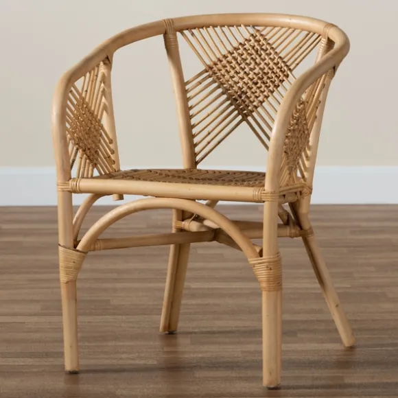 Kirkland's Home Dining Chairs-Natural Woven Rat X-Back Dining Chair