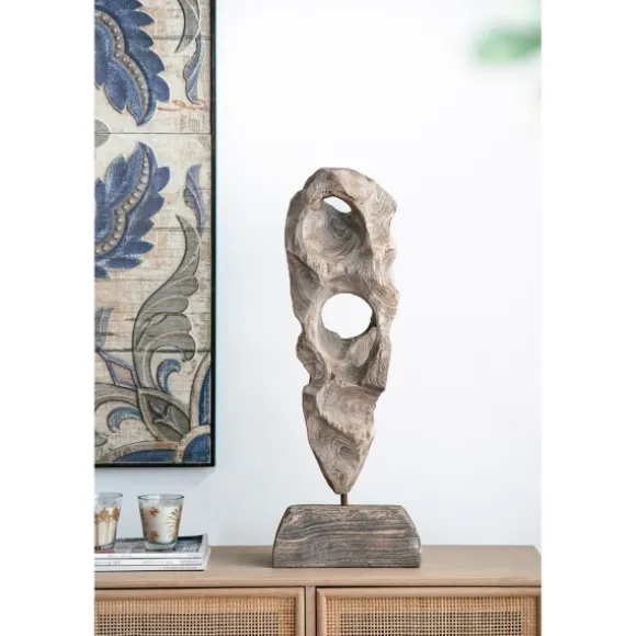 Kirkland's Home Statues & Figurines-Naturally Abstract Raw Wooden Carved Figurine