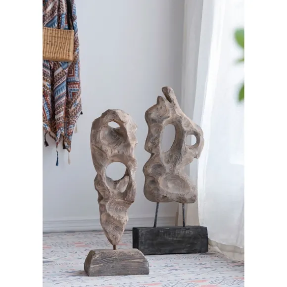 Kirkland's Home Statues & Figurines-Naturally Abstract Raw Wooden Carved Figurine