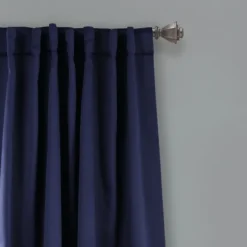 Kirkland's Home Curtains & Drapes-Navy Back Tab Blackout Curtain Panel Set, 63 In.