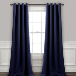 Kirkland's Home Curtains & Drapes-Navy Blackout Curtain Panel Set, 108 In.