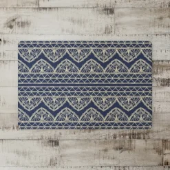 Kirkland's Home Kitchen & Floor Mats-Navy Boho Lace Pattern Floor Mat