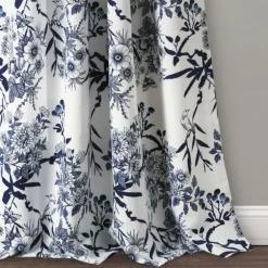 Kirkland's Home Curtains & Drapes-Navy Botanical Garden Curtain Panel Set, 95 In.