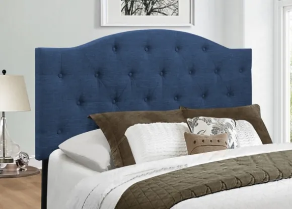 Kirkland's Home Beds & Headboards-Navy Bryne Button Tufted Full/Queen Headboard