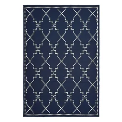 Kirkland's Home Outdoor Rugs-Navy Caden Outdoor Area Rug, 6X9