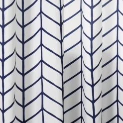 Kirkland's Home Curtains & Drapes-Navy Chevron 2-Pc. Panel Curtain Set, 84 In.