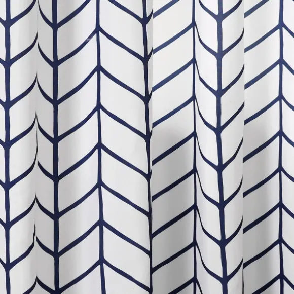 Kirkland's Home Curtains & Drapes-Navy Chevron 2-Pc. Panel Curtain Set, 84 In.