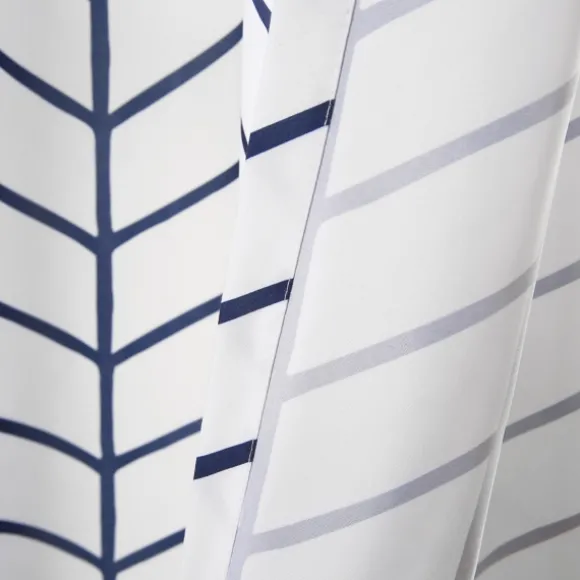 Kirkland's Home Curtains & Drapes-Navy Chevron 2-Pc. Panel Curtain Set, 84 In.