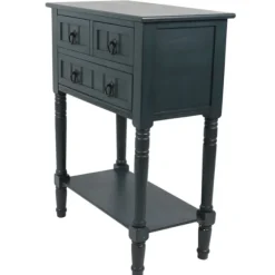 Kirkland's Home Console Tables-Navy 3-Drawer Console Table