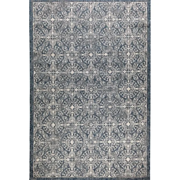 Kirkland's Home Outdoor Rugs-Navy Embellished Indoor/Outdoor Area Rug, 6X9
