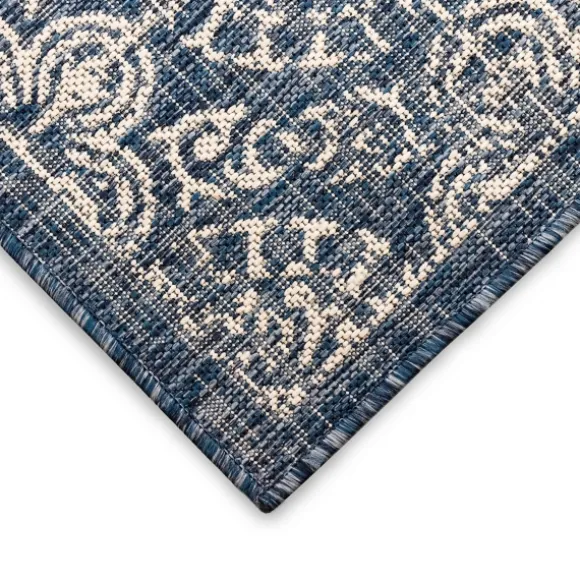 Kirkland's Home Outdoor Rugs-Navy Embellished Indoor/Outdoor Area Rug, 6X9