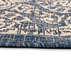 Kirkland's Home Outdoor Rugs-Navy Embellished Indoor/Outdoor Area Rug, 6X9