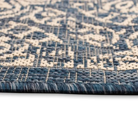 Kirkland's Home Outdoor Rugs-Navy Embellished Indoor/Outdoor Area Rug, 6X9