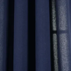 Kirkland's Home Curtains & Drapes-Navy Faux Linen Curtain Panel Set, 84 In.