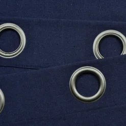 Kirkland's Home Curtains & Drapes-Navy Faux Linen Curtain Panel Set, 84 In.