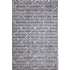 Kirkland's Home Outdoor Rugs-Navy Geo Lattice Outdoor Area Rug, 4X7