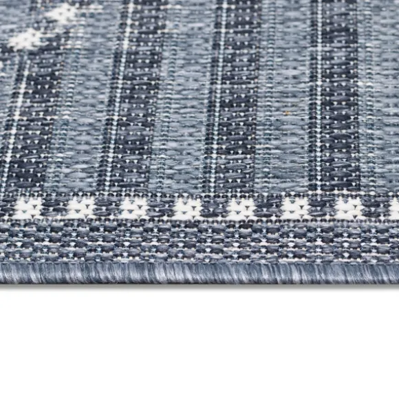 Kirkland's Home Outdoor Rugs-Navy Geo Lattice Outdoor Area Rug, 6X9