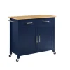 Kirkland's Home Kitchen Islands & Bar Carts-Navy Industrial Kitchen Cart